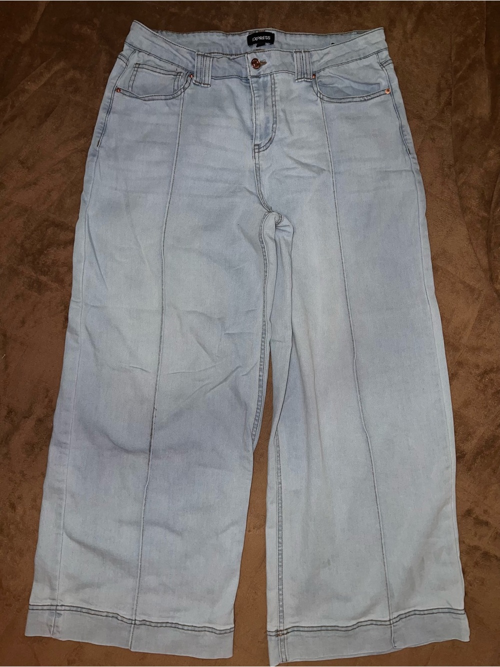 Express Light Blue Wide Leg Jeans for Women Size 10